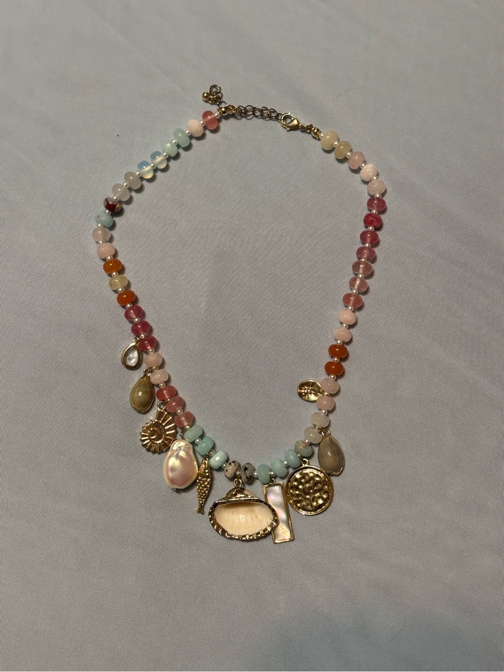 Seashell charm necklace